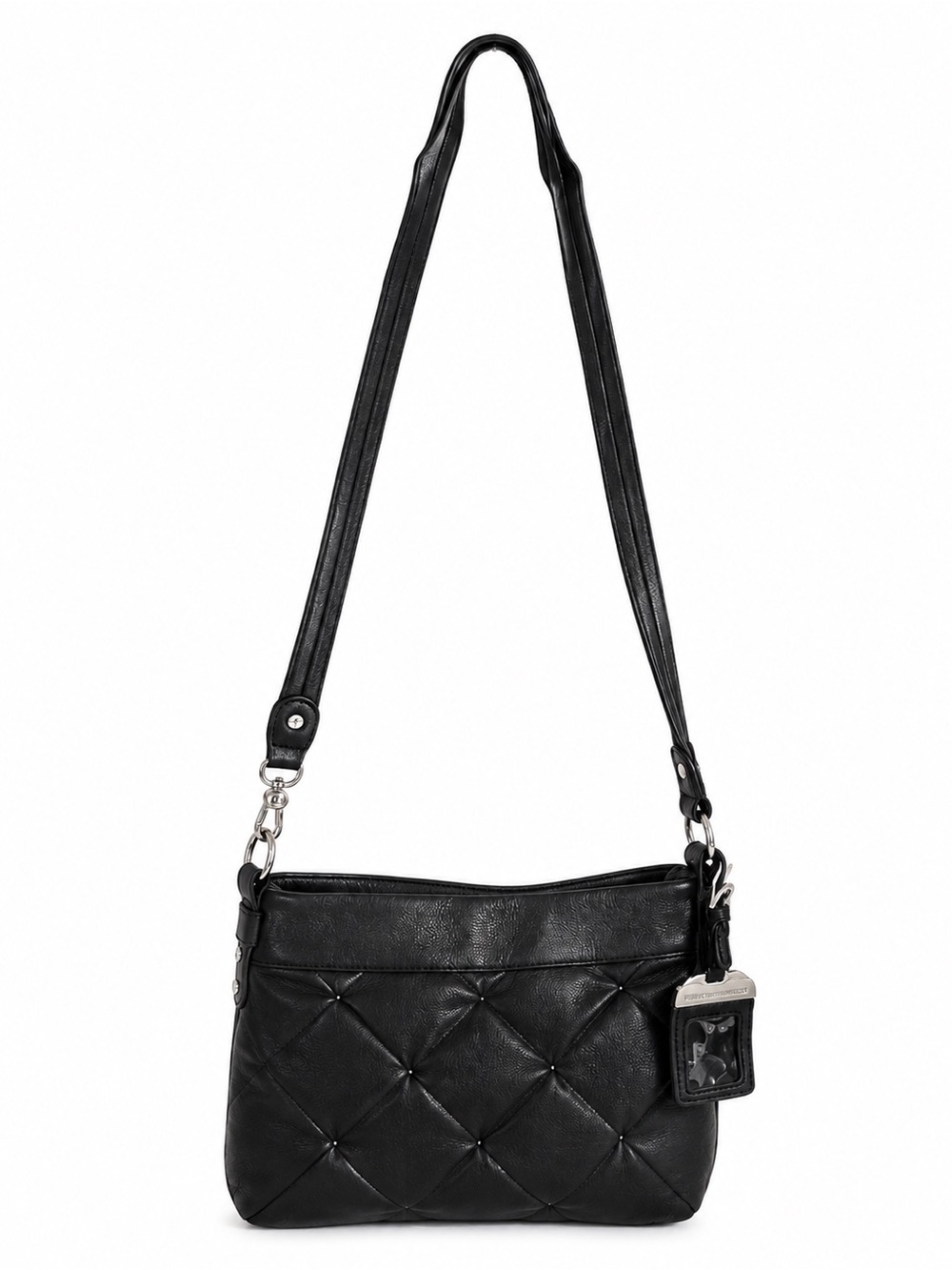 Aimee Kestenberg Black Leather Quilted Crossbody Shoulder Bag - Picture 4 of 11